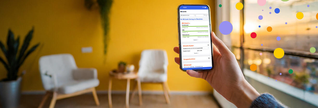 Hol dir jetzt die kostenlose BE.funkt App für iOS, Android und Huawei. Mit diesem perfekten Begleiter zu deinem BE.funkt Tarif kannst du alle Einstellungen selbst verwalten und hast alle Kosten jederzeit im Blick.