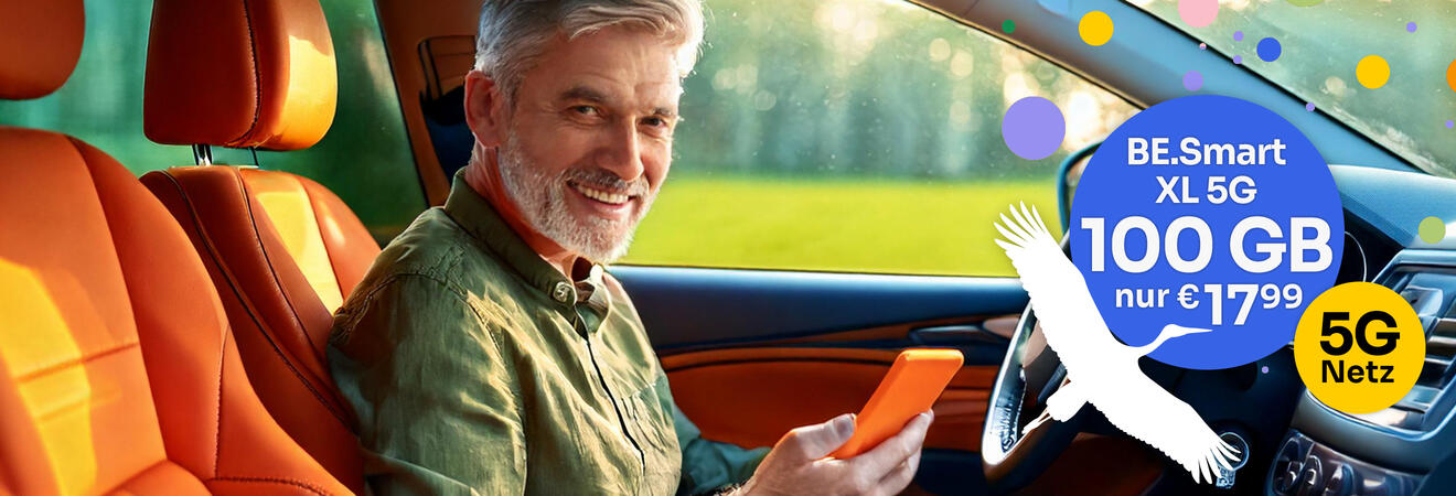 Mit dem BE.Smart XL 5G hast du ausreichend Datenvolumen für dein Smartphone • Als Jahrestarif 2 Monate sparen!